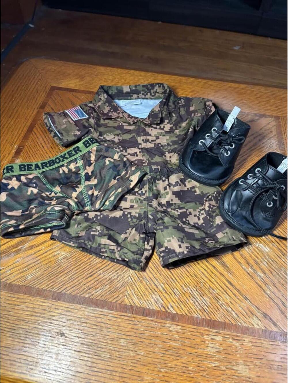 Build-A-Bear Workshop Digital Camo Army Uniform Outfit w/ Boots